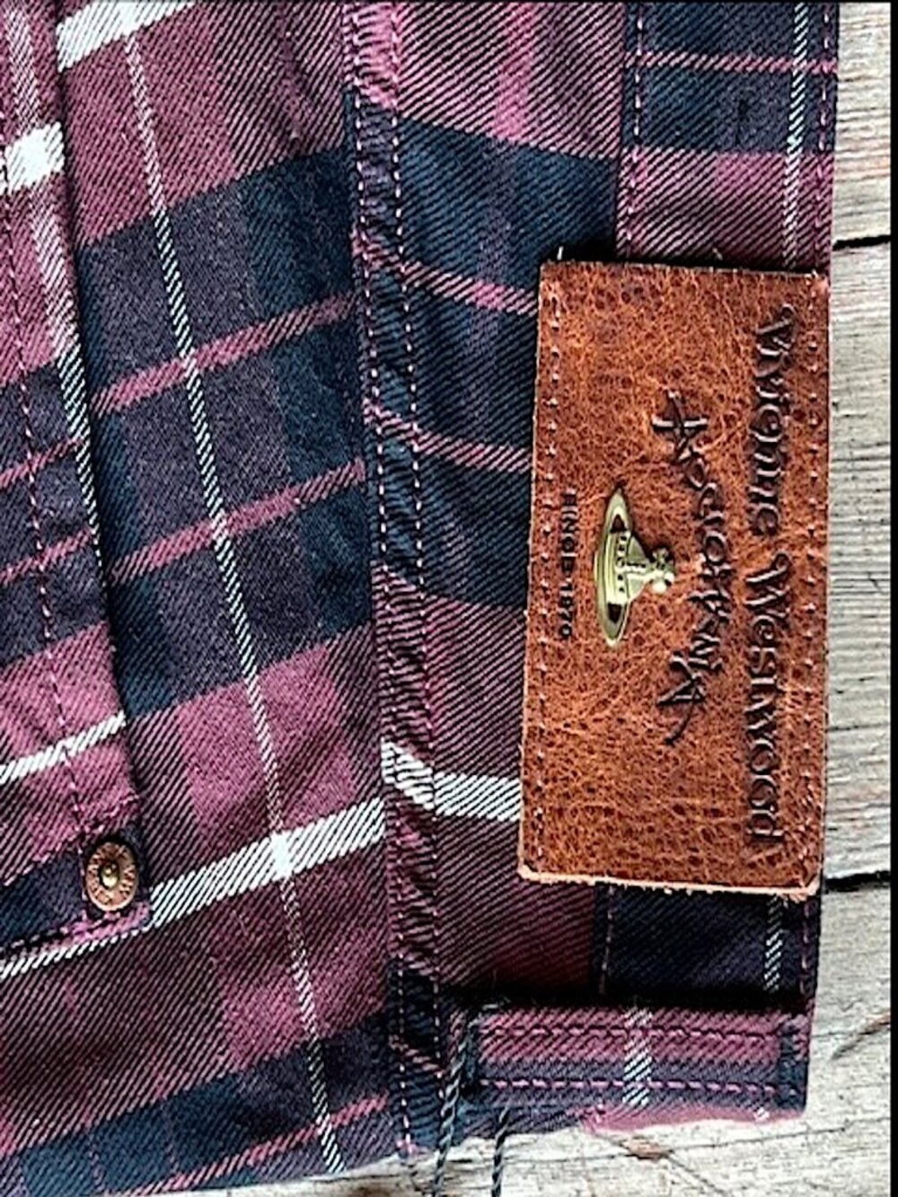 VIVIAN WESTWOOD Men's 31 Plum / Black Tartan Plaid Trouser Pants - Picture 11 of 16